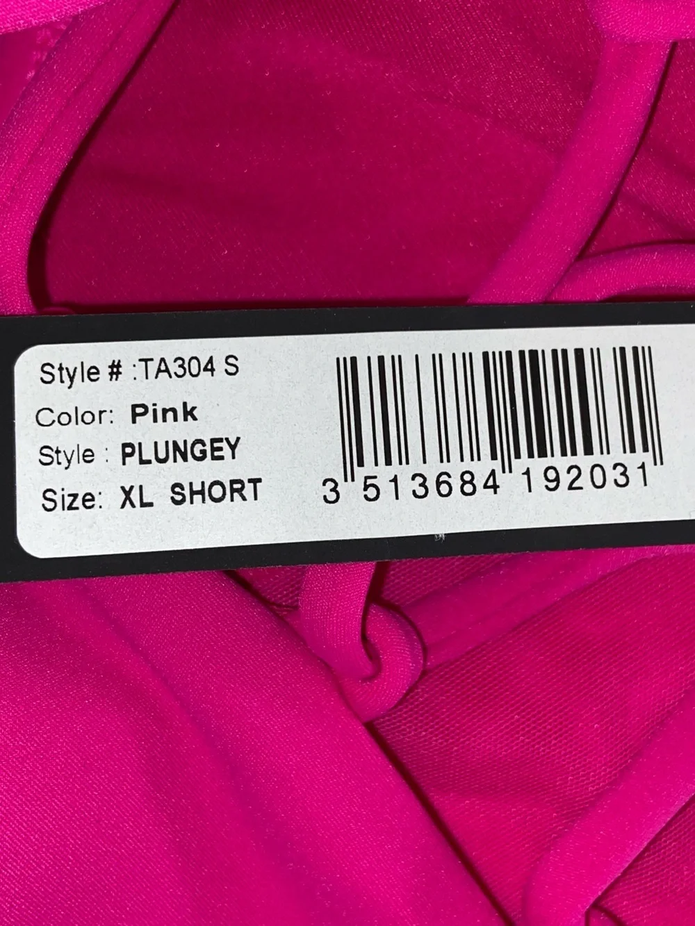 NWT Ta3 Hot Pink Plungey Swimsuit Size XL Short UPF 50 Corset Shapeware